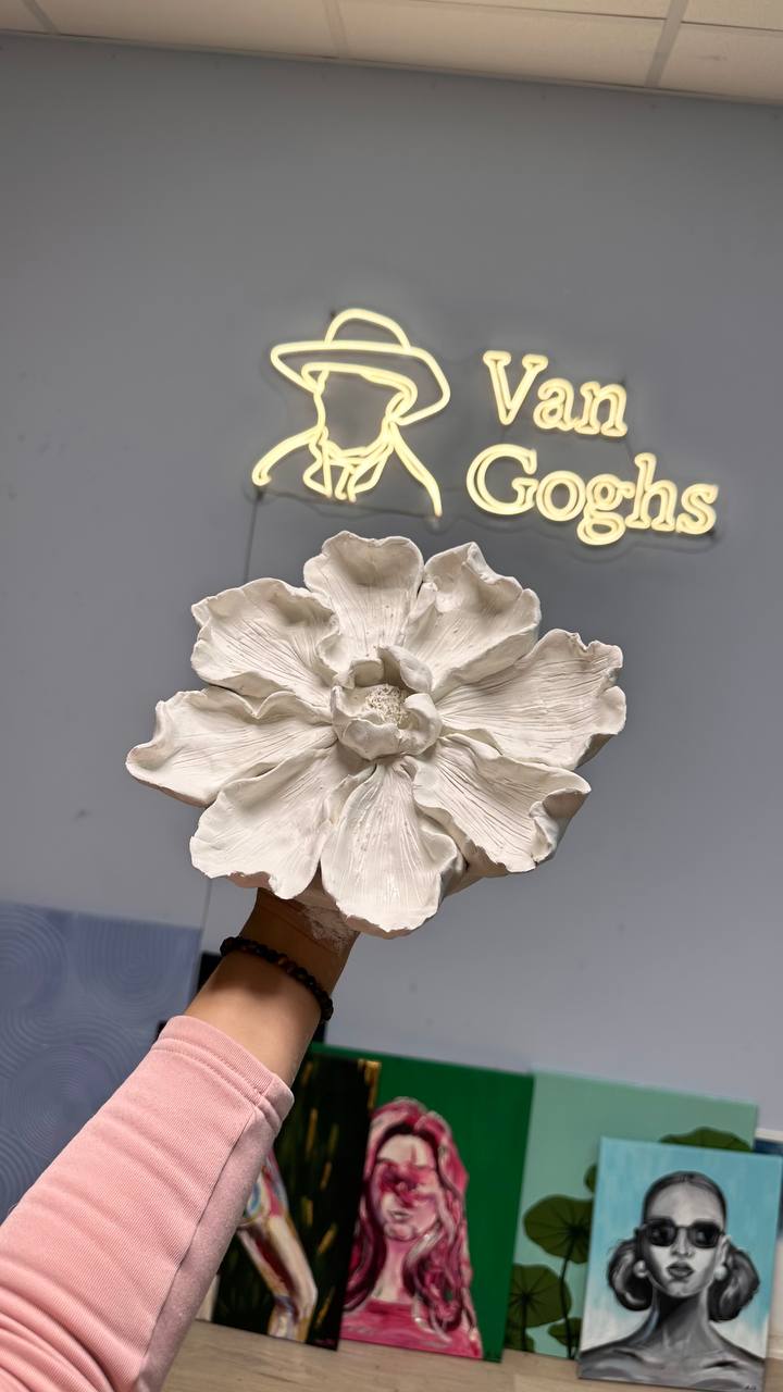 Clay Flower with Van Gogh's Logo